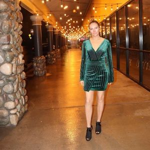 Windsor Store X Green Velvet Dress